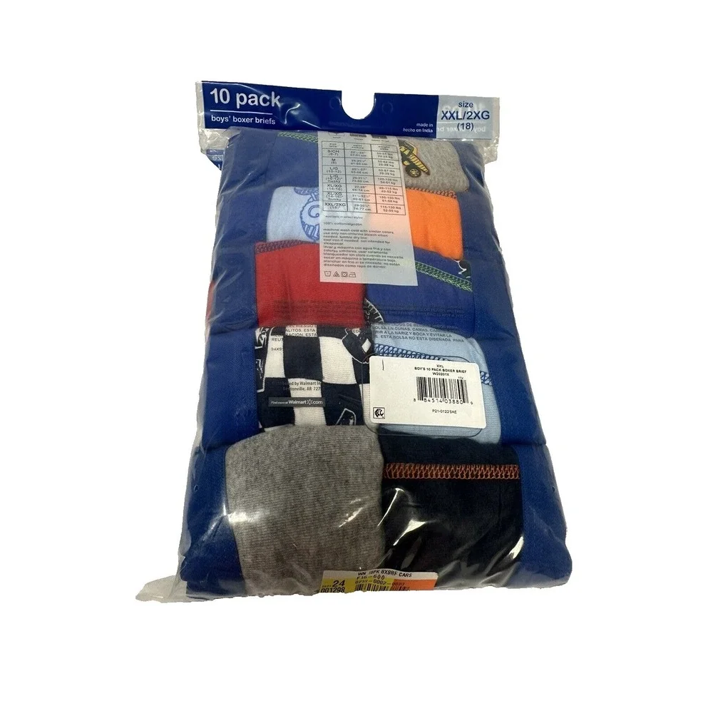 WONDER NATION boys underwear boxer briefs 10 pack SIZE XXL 2XL 18‎